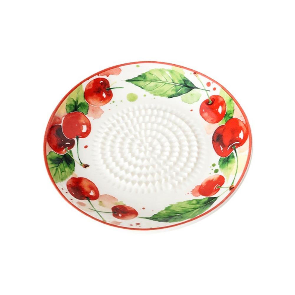 Round Plate Manual Garlic Masher Non-Slip Vegetable Grating Plate Ceramic Ginger Grater  Kitchen