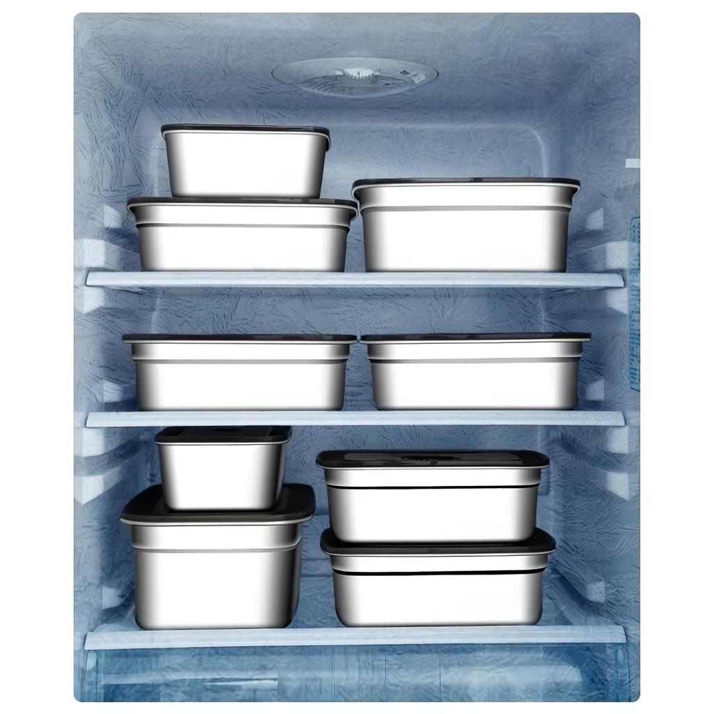 Коробка для бенто из нержавеющей стали, герметичная, для хранения в холодильнике и морозильной камере, кухонные аксессуары