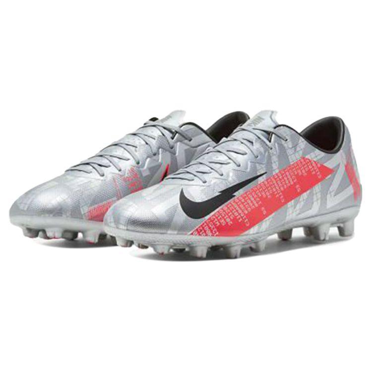 Nike Mercurial Vapor 13 Pro с круглым носком и шнуровкой HG (Резиновые короткие шипы) Нескользящие прочные футбольные бутсы мужские кроссовки серебристо-розовые AT7902-906