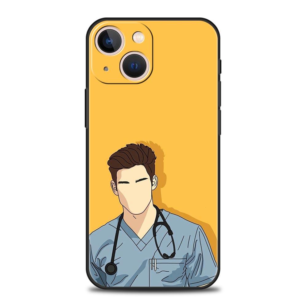Чехол для телефона iPhone 16 15 14 13 12 11 Pro Max XS X XR SE 7 8 Plus Мягкий силиконовый Черный чехол Доктор Медсестра Медицинский Медицина