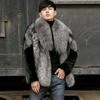 New Men's Silver Fox Fur Fur Jacket Fashion Light Luxury Mink Hair Short Jacket Warm Temperament Coat