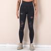 Clearance washed yoga pants with distressed cutouts, seamless high-waisted sports capri pants, butt-lifting fitness pants for women