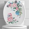 Watercolor Flower Toilet Sticker Removable Self-adhesive Waterproof PVC Bathroom Wall Art Decoration Decal Home Supplies