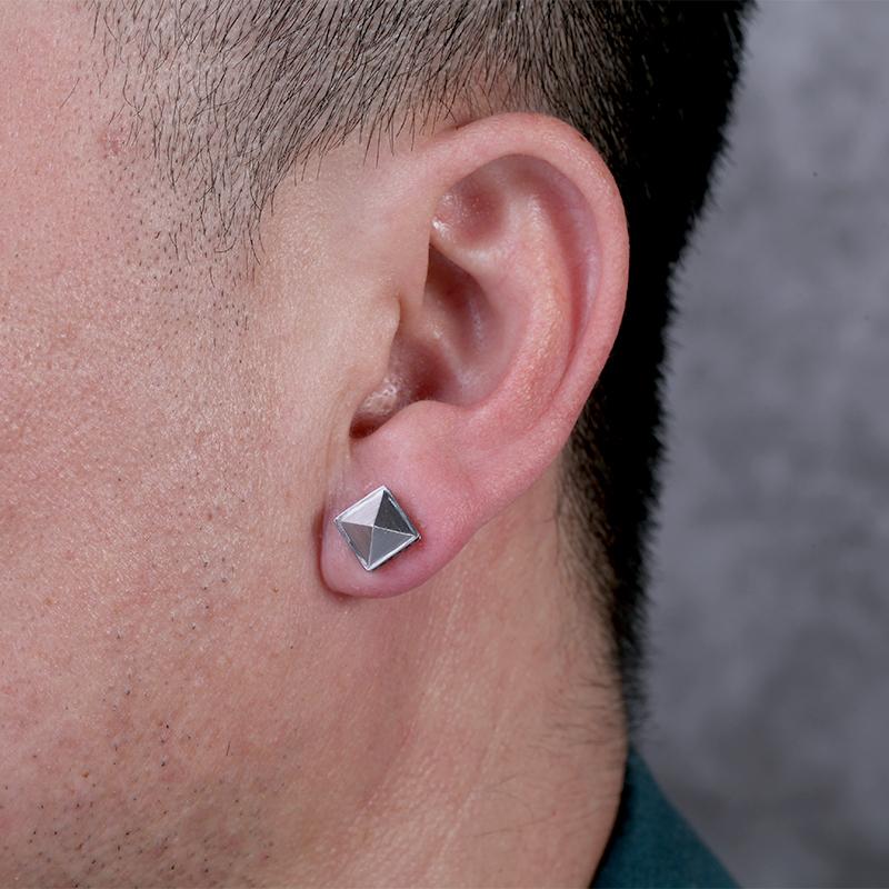 PYRAMID STUDS Stainless Steel Pyramid Earring Studs Matt Finished