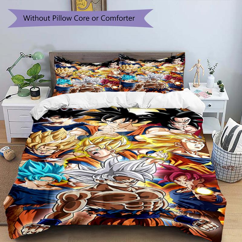 3pcs Duvet Cover Set (1*Duvet Cover + 2*Pillowcase, Without Core), DRAGON BALL Print Bedding Set, Bedroom Decor, All‑Season, Birthday Gift