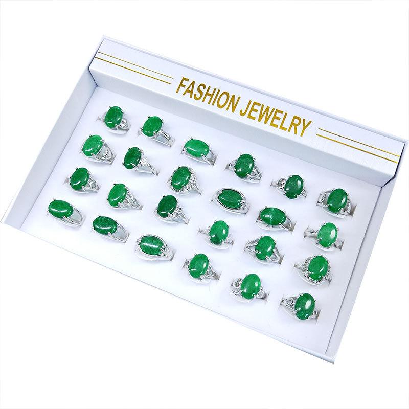 5 шт. женское кольцо из натурального камня с павлиньим камнем, простой стиль, ювелирные изделия из сплава