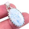 Подвеска из стерлингового серебра 925 пробы с драгоценным камнем Natural Republic Larimar 1,50'' j1s08