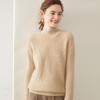 Женский кашемировый свитер с круглым вырезом - Однотонный, Теплая двухниточная вязка, Простой модный дизайн