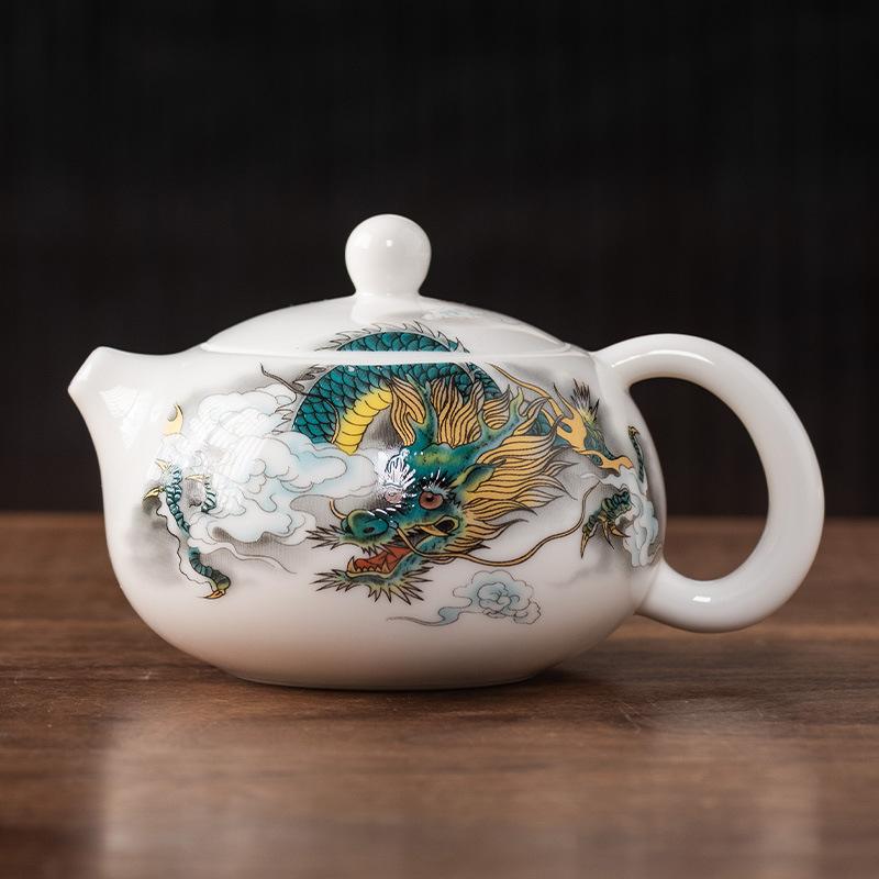 Чайник луч один горшок и две чашки жирный нефрит фарфор легкая роскошь набор для чая кунг-фу чашка Куайкэ высококлассная парчовая коробка подарочная коробка