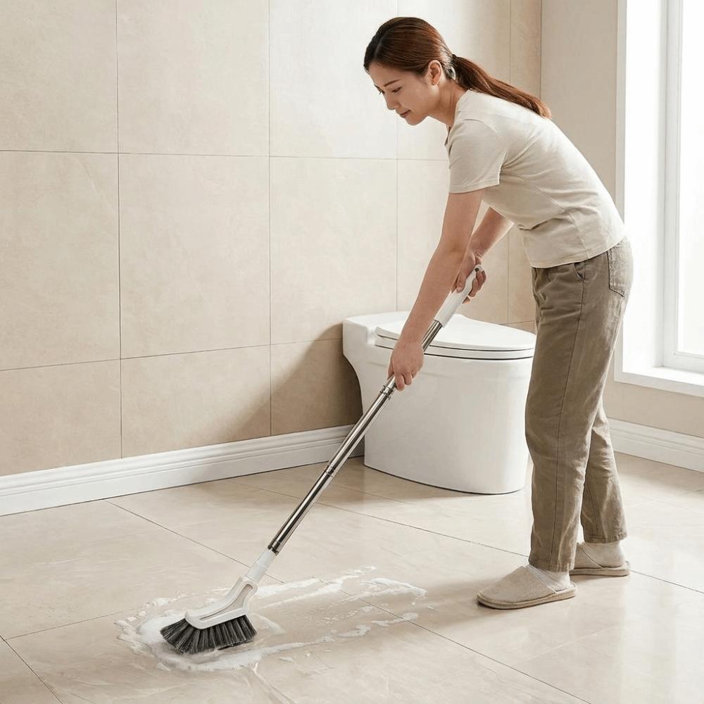 L-shaped Brush Head Extendable Cleaning Brush Stainless Steel Bathroom Grooves Brush Bathroom