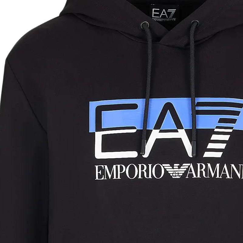 Emporio Armani EA7 Блок цветов Логотип Принт Повседневная толстовка Мужские толстовки Черный 6RPM62-PJ05Z-1200