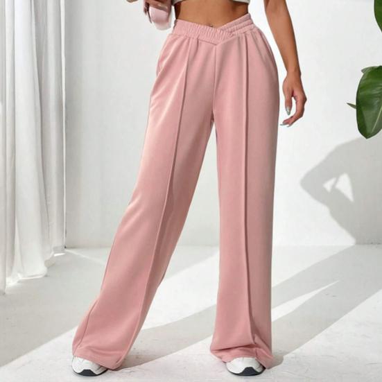 Женские брюки V-образной формы с высокой талией, прямые, широкие, длинные брюки, однотонные, свободного кроя, спортивные брюки для повседневной носки