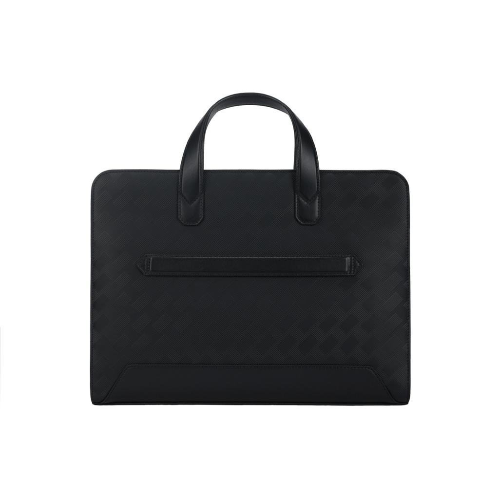Montblanc Серия 3.0 Стиль Логотип бренда Однотонный Застежка-молния Ультратонкая Кожаная Ручная Сумка Наплечная Сумка Через Плечо Портфель Мужские сумки Черный 129962