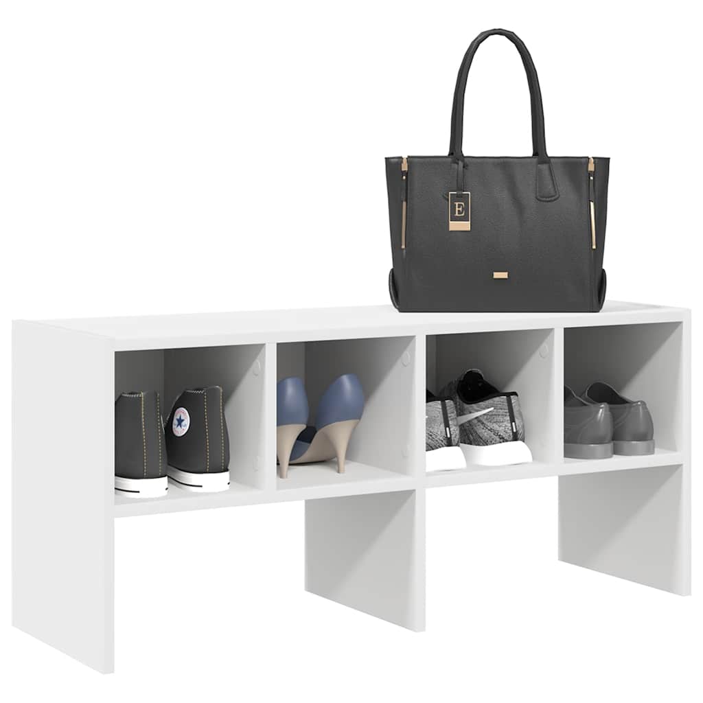 Stackable Shoe Rack White 89.5 x 30 x 40 cm