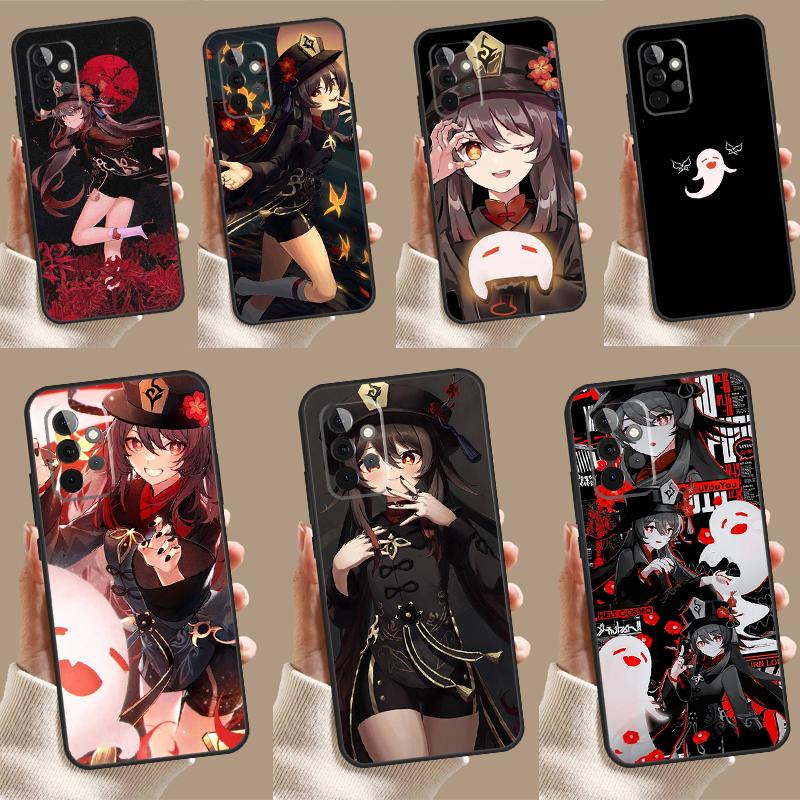 Чехол Genshin Impact Ху Тао для Samsung Galaxy A34 A54 A14 A15 A25 A35 A55 A53 A33 A13 A52 A32 A12 A51 A71