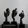 27cm bstract Face Sculpture Resin Thinker Figurines for Desktop Office Desk Living Room Table Collection Figurine Decoration