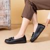 New Leather Comfortable Soft-soled Mother Shoes, Spring and Autumn Models, Middle-aged and Elderly Women's Lightweight Non-slip Single Shoes, One-