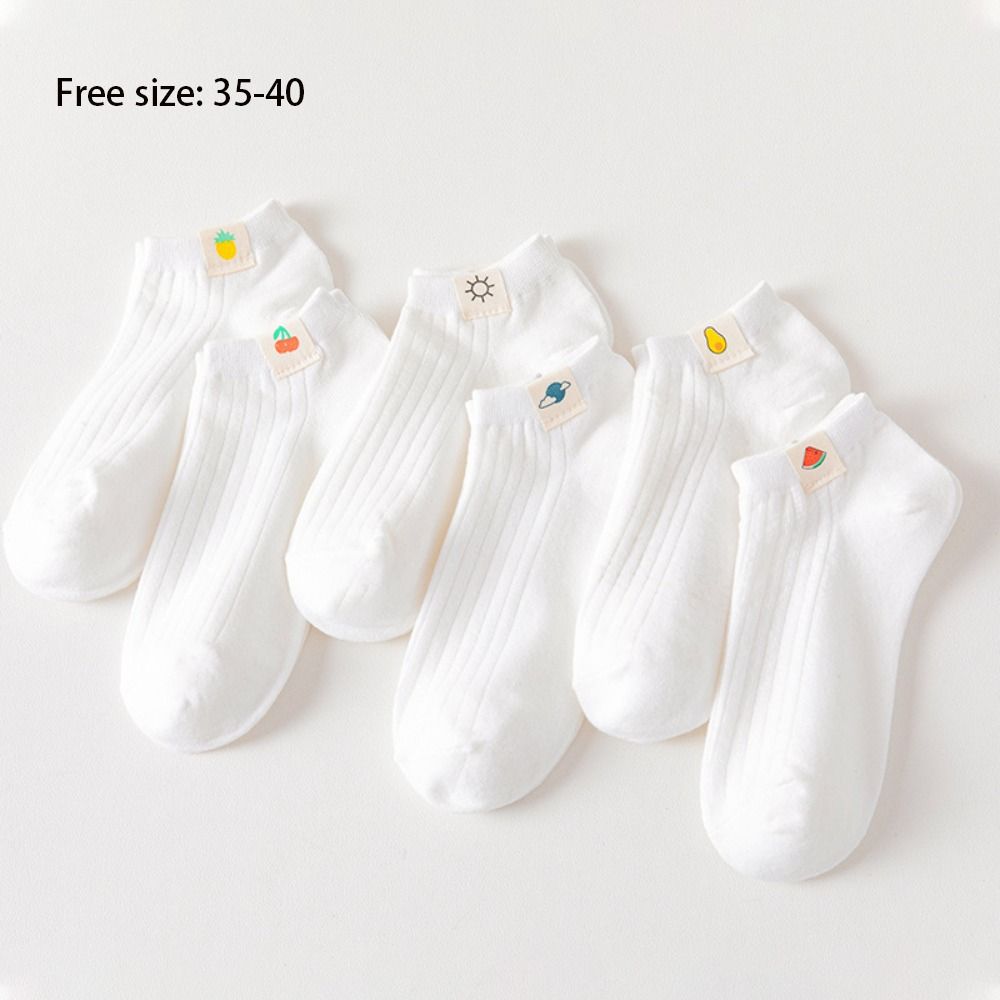 Shallow Mouth Ankle Low Sock Fruit Pattern Decor Boat Socks Comfortable Women Short Socks Summer