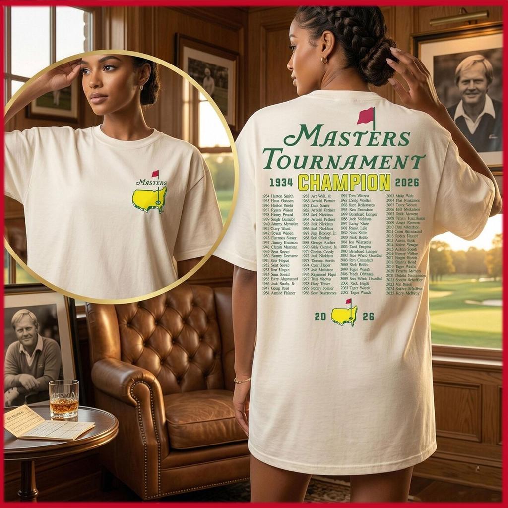 HOT 2026 Masters Tournament Champion List T-shirt Double Sides Gift Fan