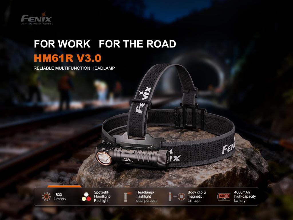 fenix HM61R 1800 Быстрый точечный красный магнитный хвостовик V3.0 Фонарь, Люмены, Зарядка USB-C, и Рассеивающий свет, Свет,