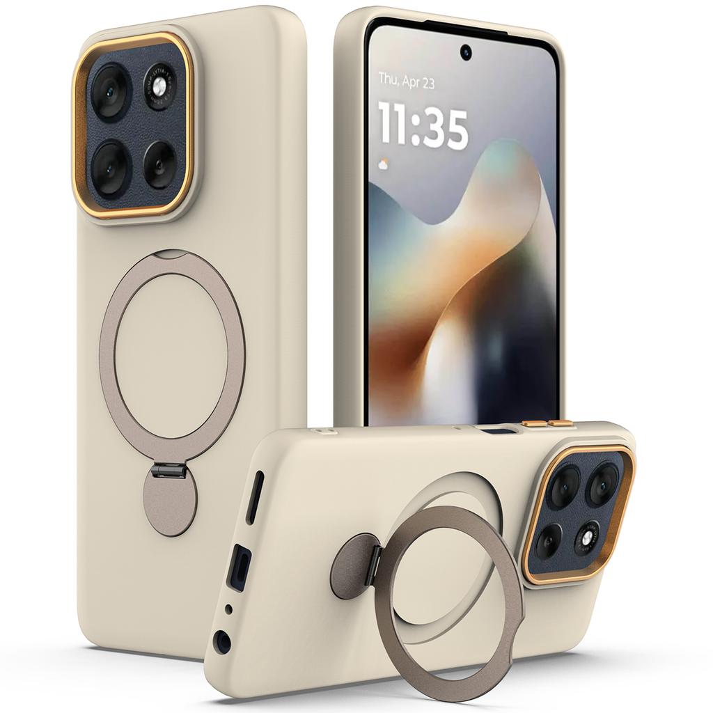 For Motorola Moto G100 Pro 5G/Moto G86 5G Magnetic Case Rotating Ring Kickstand TPU + PC Back Cover