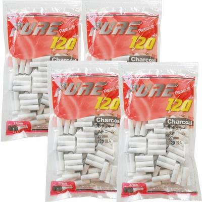 Чистый обычный уголь 120 штук x 4 фильтра Shag, пачки, ручной скрутки
