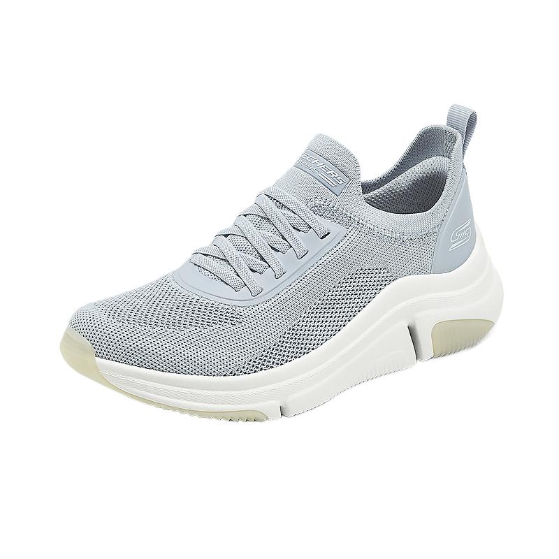 Skechers Bobs Sport Sparrow Flex Круглый носок Удобные Однотонные На шнуровке Низкие Кроссовки для бега Женские кроссовки 117580-LTGY