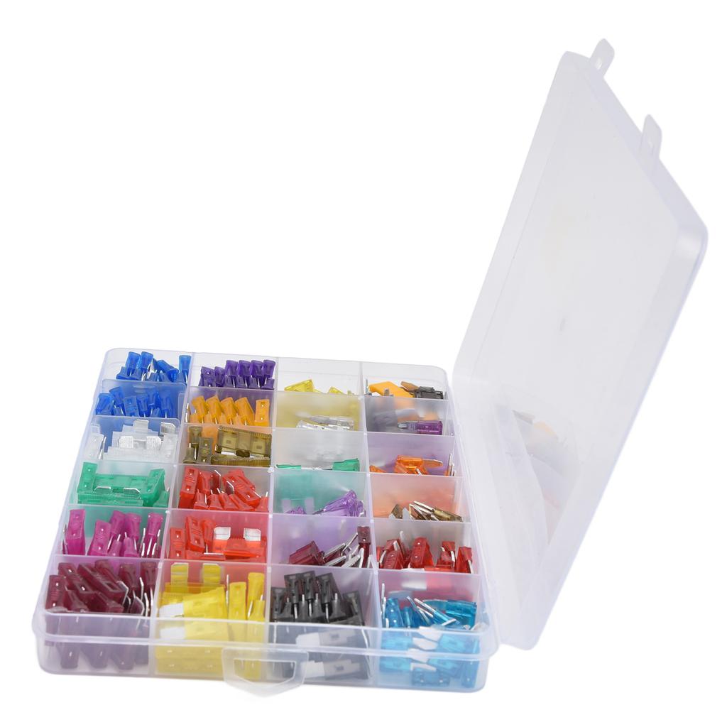 250Pcs Car Fuses Assortment Kit Blade Type Aluminum Sheet Automotive Replacement 2A40A M S