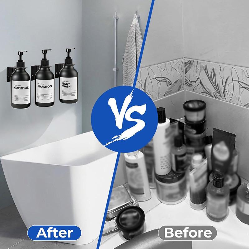 500 мл матовый черный флакон лосьона многоразового использования шампунь кондиционер гель для тела контейнер с этикеткой/стойка/поднос для ванной кухни