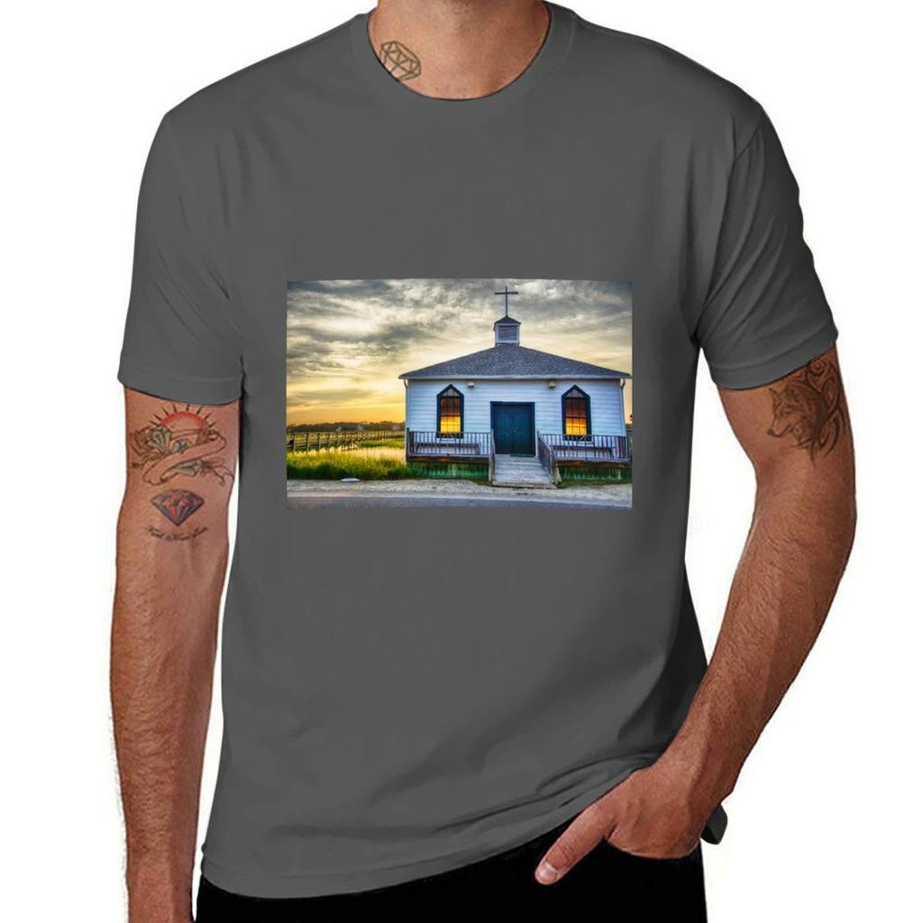 Pawleys Island Chapel TShirt Gym Wear Breathable Short Sleeve Tee TShirt