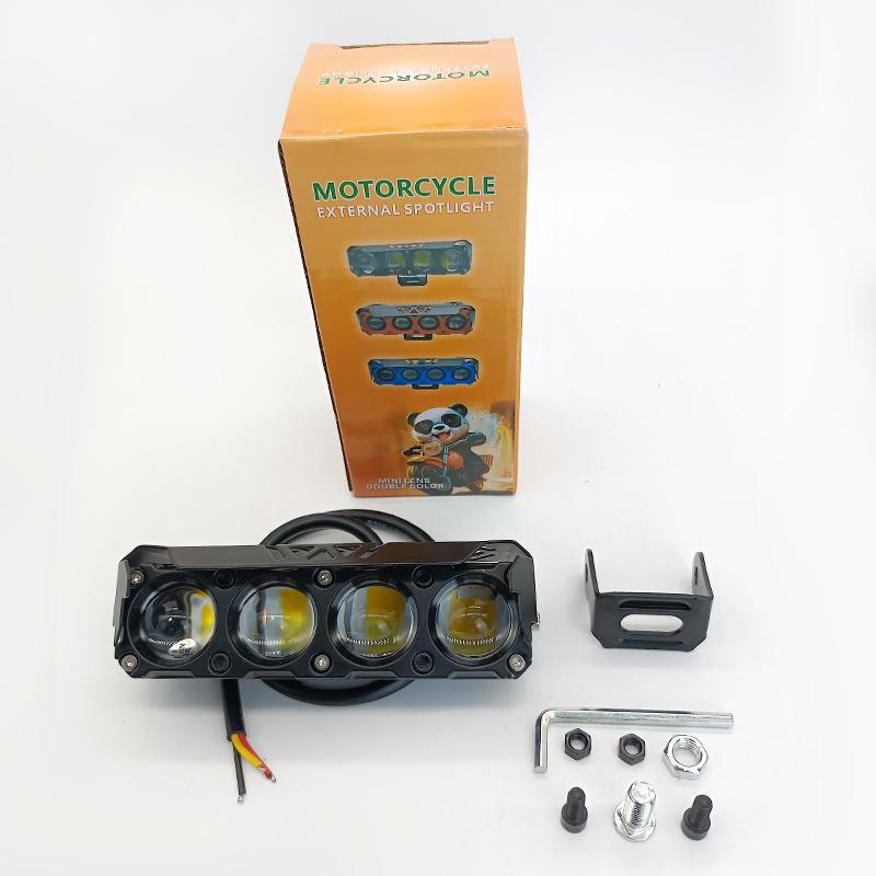Safe Driving Motorcycle LED Spot Light Dual Color Hi/Low Beam 1PC Fog Lamp for Car Trucks Bad Weather Commute