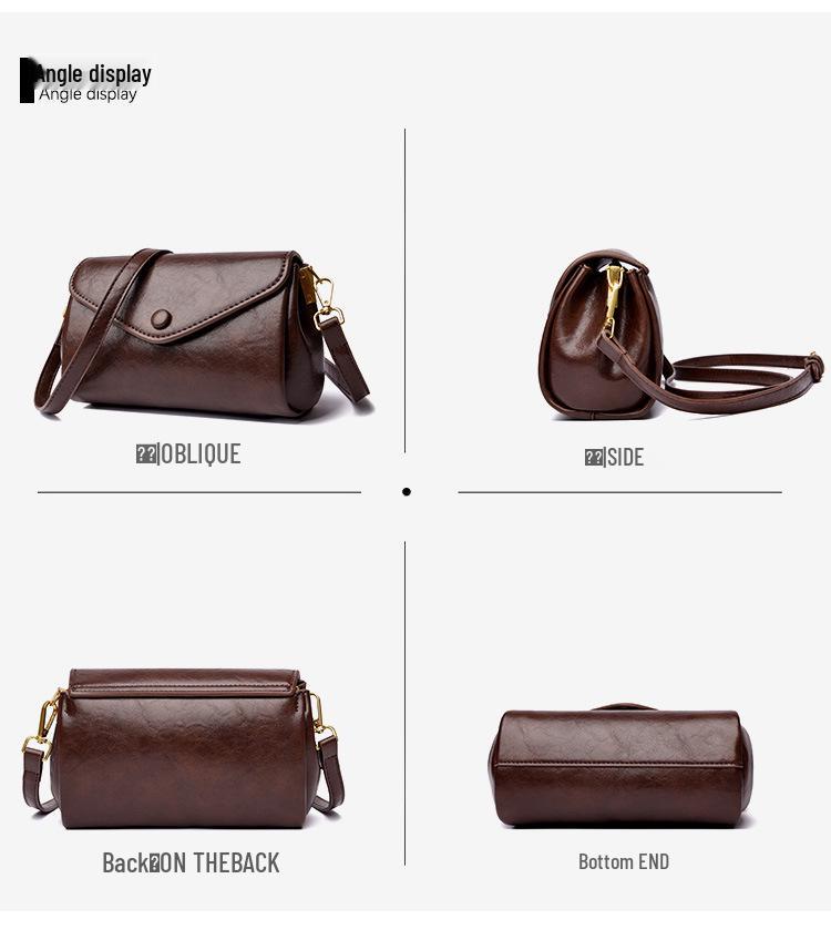 Осенняя женская сумка кроссбоди из текстурированной кожи растительного дубления - Модная, Универсальная, Ретро-дизайн в нескольких цветах.