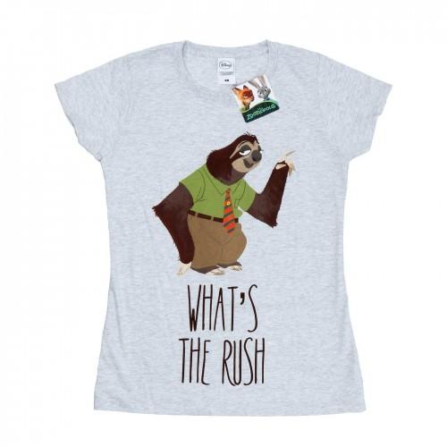 Disney Womens/Ladies Zootropolis What´s The Rush Cotton T-Shirt