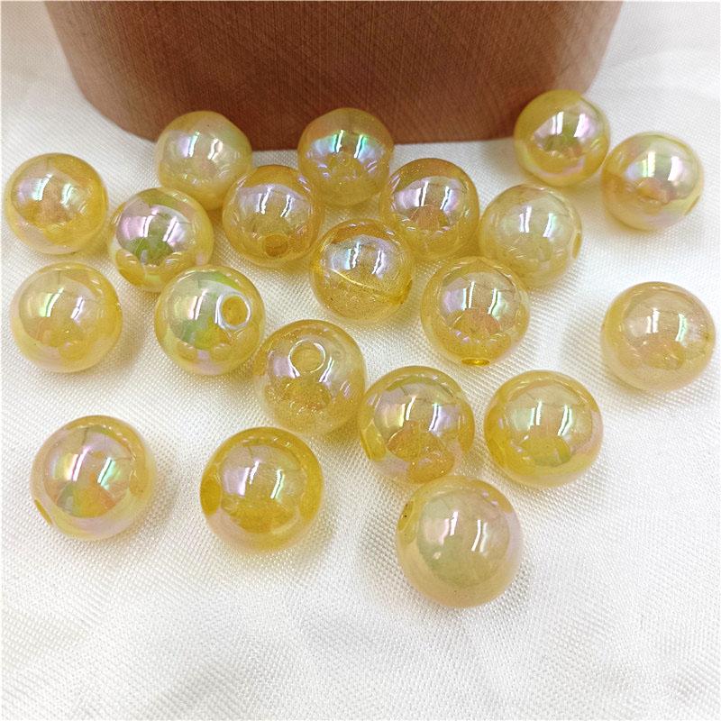 Jewelry Making Acrylic Round Beads Jelly Color 16mm Pendants 10Pcs Accessories DIY Necklace Bracelet Materials Starry Cloud Fashion