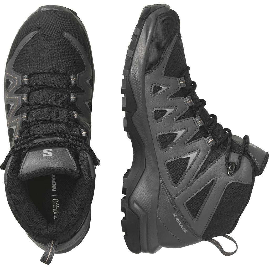 Hiking Trekking Shoes X BRAZE MID Cm [Salomon] Gore-TEX Women's Black/Magnet/Hazelnut 22.0