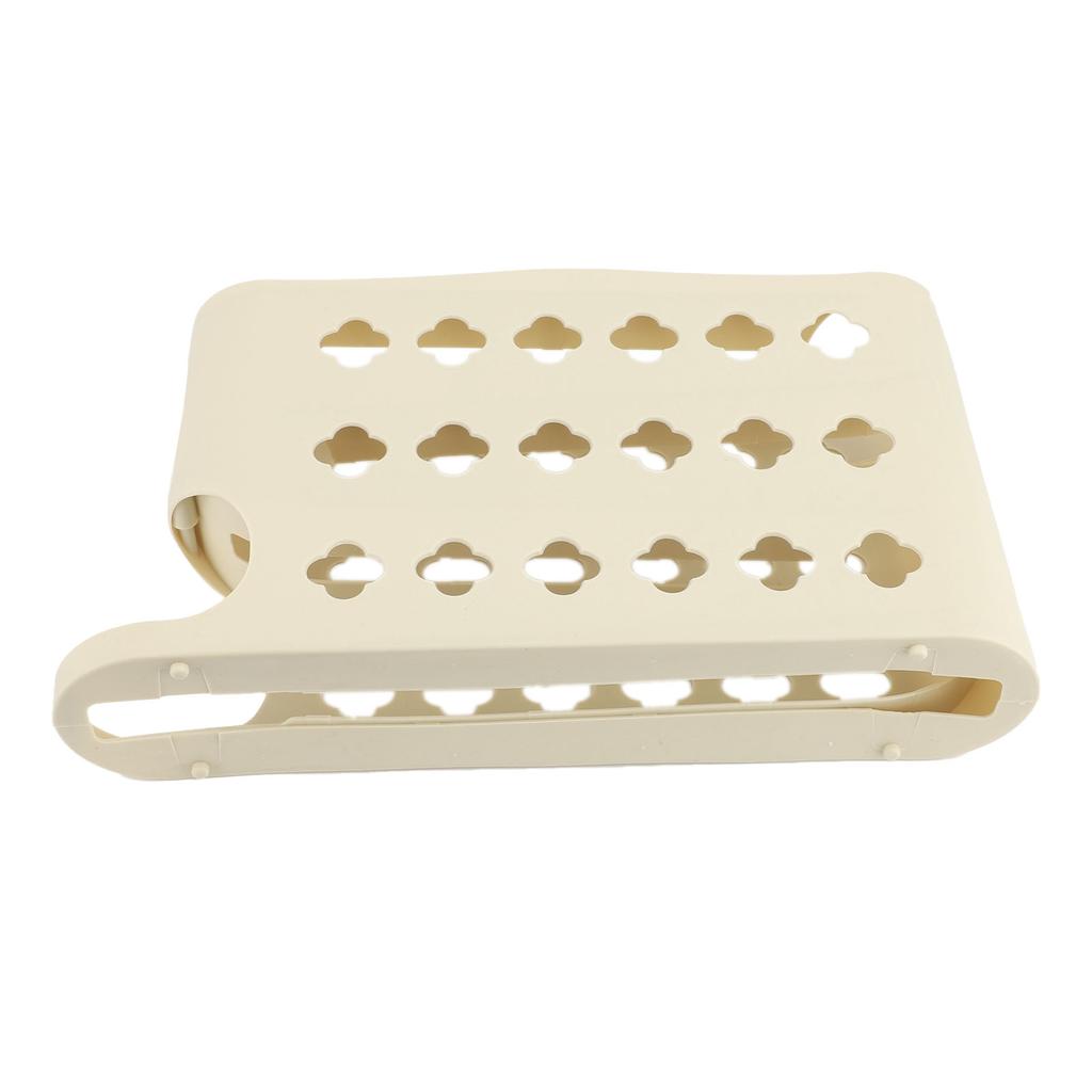 4 Tiers Egg Organizer 30 Eggs Large Capacity Space Saving Auto Rolling Fridge Egg Organizer for Refrigerator Yellow