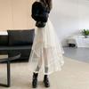 Женские юбки, однотонная корейская асимметричная сетчатая юбка, летние милые уютные свободные юбки, повседневная универсальная юбка с высокой талией