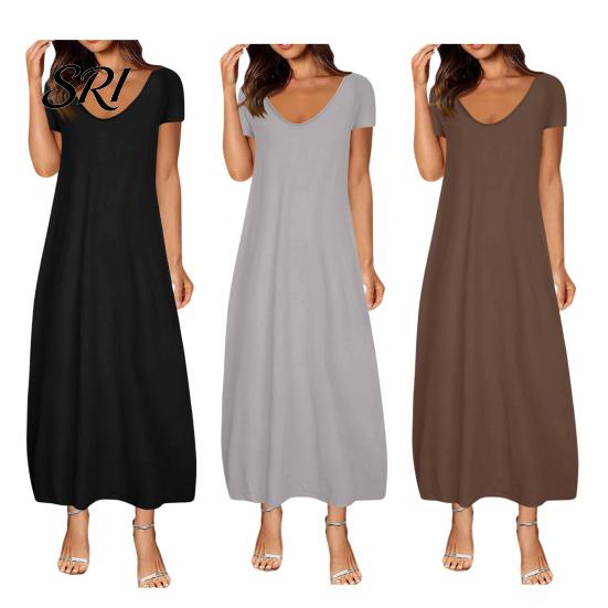Breathable Summer Dress Long Nightgown for Women Short Sleeve Crew Neck Lounge Relaxed Fit Night Casual A-Line T Shirt Comfortable