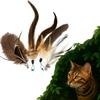 Игрушка для кошек Lunarcat, дразнилка с перьями, 4 сменные насадки, игрушка из натуральных перьев с 4 видами птичьих перьев, популярная развивающая игрушка, упражнения и