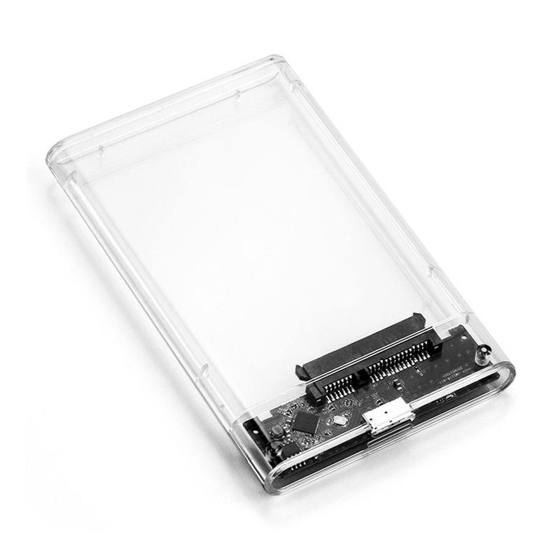 2.5" Transparent ABS USB 3.0 External Hard Drive Enclosure for SSD and HDD