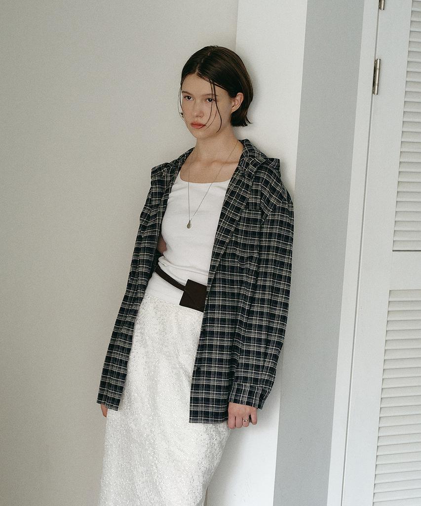 MAKE A TOAST Wide Check Hoodie Check Mbefto006Ck