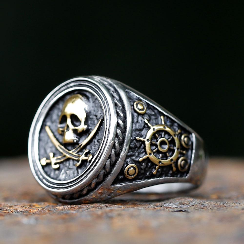 NEW Men's 316L stainless-steel rings skulll ring Motorcycle Band Biker Party Fashion Jewelry for gift free shipping