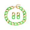 Large Jewelry Set Hollow-out Exaggerated Jewelry Temperament Chain Necklace Earrings  Festival