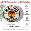 [Tropical Rum Sign]2D Flat, 1pc Tropical Caribbean Rum & Coconut Metal Wall Sign - Round Durable Aluminum Beach Art with Palm Trees & Parrot for Bar