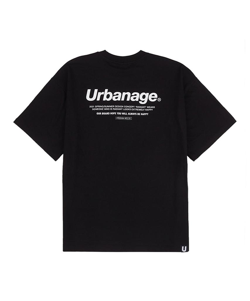 URBANAGE Basic Logo Oversized Short Sleeve T-Shirt_Black