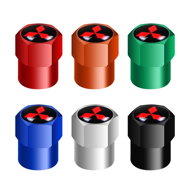 cygntz1 Car Styling 4PCS Metal Wheel Tire Valve Caps Stem Case For Mitsubishi Asx Lancer Outlander Pajero Ralliart