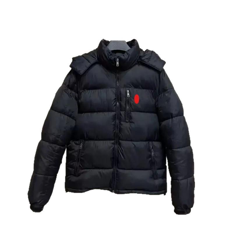 Унисекс Зимняя Пуховая Куртка с Вышивкой Красной Лошади - Ralph Капюшон Верхняя Одежда