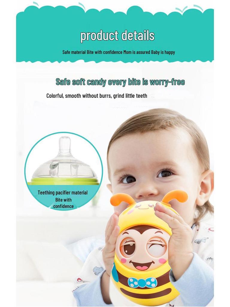 Large Blinking Cartoon Baby Tumbler Toy for 6-12 Months - Early Education Puzzle