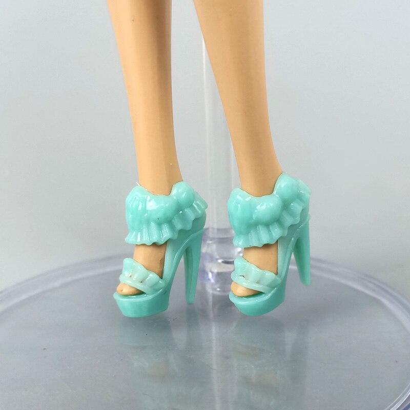 5 пар/лот Обувь для принцессы Барби Обувь для куклы 1:6 Обувь для игрушки BJD 1/6 Туфли на высоком каблуке для куклы Барби Аксессуары Случайные