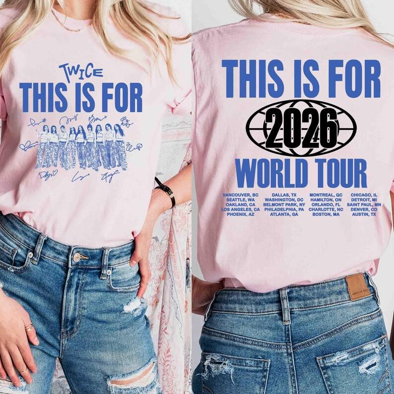 Дважды Эта Футболка для Мирового Турне, Четыре Футболки Twice, Футболка Twice World Tour, Футболка K-pop с Участником Twice, Футболка Twice TEN The Story Goes on
